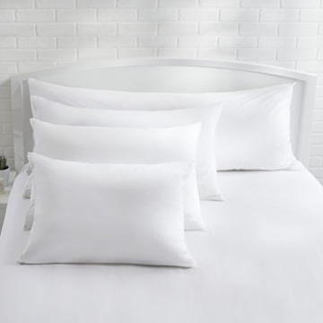 Amazon Basics Standard Pillowcase with Zipper, 100% Cotton Hypoallergenic, Pillow Protector, White (27 x 21 Inches), Pillows Not Included - 8