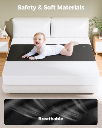 BOVEREY Grounding Mat for Bed, Grounding Sheets Earth Connected Grounded Pad for Sleeping, Earth Mat Mattress Cover Grounded Kit, Cord & Tester Included (Black, California King) - 4