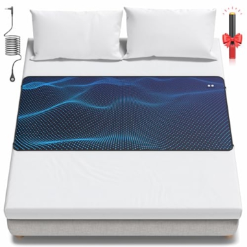 BOVEREY Grounding Mat for Bed, Grounding Sheets Earth Connected Grounded Pad for Sleeping, Earth Mat Mattress Cover Grounded Kit, Cord & Tester Included (Black, California King) - 1