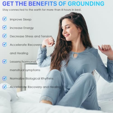 CHIAOCHUTTY Grounding Blanket 79×55 inch Grounding Mat for Bed Grounding Sheet with Conductive Silver Fiber for Better Sleep, Pain Relief, Helps Anxiety Relief (Blue) - 7