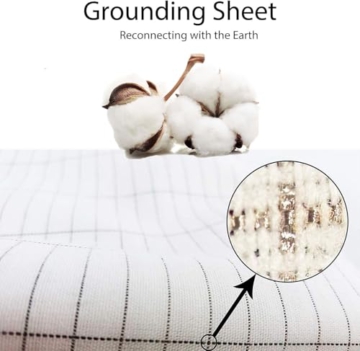 Grounding Flat Sheet, Conductive Mat with Pure Silver Thread for Better Sleep Healthy Earth Energy White Color with Cords and Grounding Bracelet (Full 54x75 Inch) - 4
