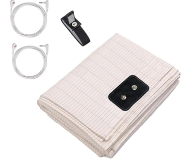 Grounding Flat Sheet, Conductive Mat with Pure Silver Thread for Better Sleep Healthy Earth Energy White Color with Cords and Grounding Bracelet (Full 54x75 Inch) - 1