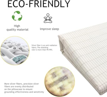 Grounding Flat Sheet, Conductive Mat with Pure Silver Thread for Better Sleep Healthy Earth Energy White Color with Cords and Grounding Bracelet (Full 54x75 Inch) - 5