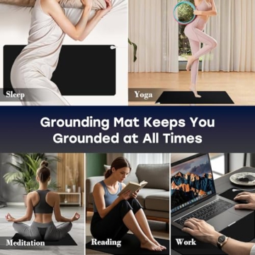 Grounding Mat Kit -Universal Grounding Mat (10 x 26.7) for Healthy Grounding Energy with Grounding Wristband and 15ft Straight Cord,Indoor Grounding for Full Body Balance & Wellness Support - 4