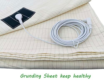 Grounding Sheet 5% Silver Fiber with Grounding Cord Organic for Better Sleep Native Health (27x52 Inch) - 3