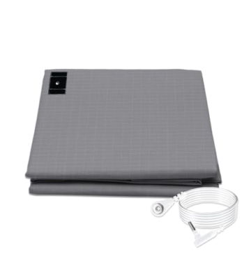 Grounding Sheet Kit, Grounding Flat Sheet with 15ft US Grounding Cable, Fits All Bed Sizes, Natural Cotton&Silver Fiber,High Conductivity Grounding Mat for Better Sleep (Full) - 1
