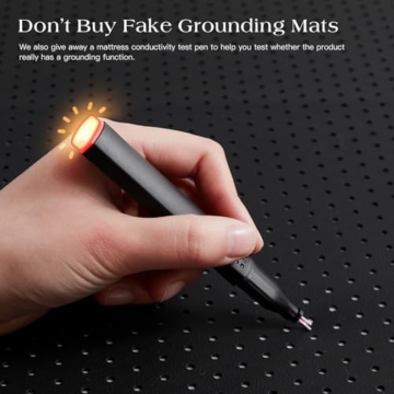VOREEK Grounding Mat for Bed, Earth Connected Mattress Cover Grounding Pad Grounded Kit, Grounded Cord Included, Black (Queen 27
