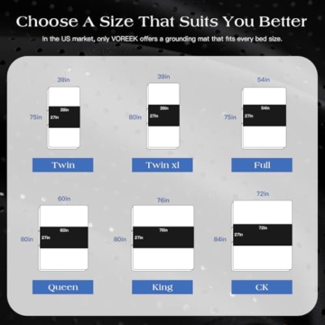 VOREEK Grounding Mat for Bed, Earth Connected Mattress Cover Grounding Pad Grounded Kit, Grounded Cord Included, Black (Queen 27