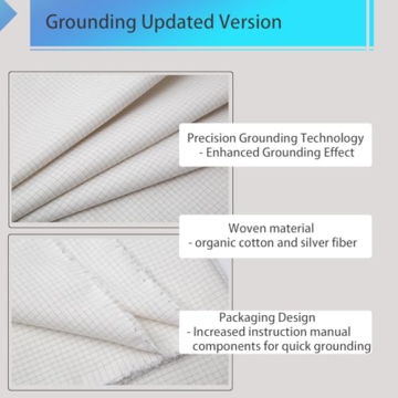 Grounding Sheets Queen Size with 10% Silver Fiber,High Conductivity with Grounding Cord, Grounding Keep Good Sleep, Natural Healthy (60x88 Inch) - 3