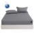 CHALTOUL Grounding Sheets Twin Size Premium Cotton for Healthy Sleep Therapy, Deep Pocket Grounding Fitted Sheets Includes Grounding Cord (Gray, Twin -39"x75"x14") - 1