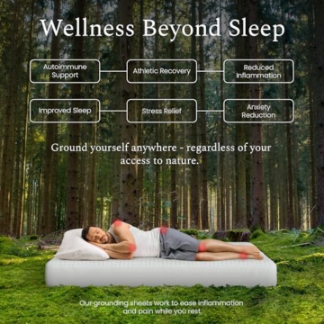 DreamAcres Earthing Grounding Sheets Queen Size - Cotton Bed Sheets Queen Size with Cord, Socket Tester, Eye Mask - 95% Organic Cotton + 5% Silver Fibre Bed Sheets for Pain Relief and Improved Sleep - 2