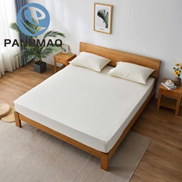 Grounding Sheets Queen Deep Pocket 12% Silver Fiber and 88% Organic Cotton, Fitted Earth Grounded Bed Sheets for Improved Sleep (Beige, Queen - 60