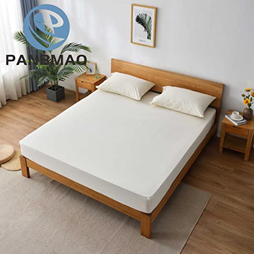 Grounding Sheets Queen Deep Pocket 12% Silver Fiber and 88% Organic Cotton, Fitted Earth Grounded Bed Sheets for Improved Sleep (Beige, Queen - 60"x80"x15") - 2