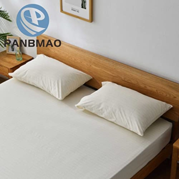 Grounding Sheets Queen Deep Pocket 12% Silver Fiber and 88% Organic Cotton, Fitted Earth Grounded Bed Sheets for Improved Sleep (Beige, Queen - 60