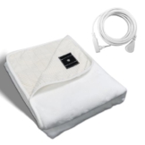 LAXVAPIU Grounding Blanket Queen Earth Connected Throw Silver Fiber Grounded Blanket for Bed Sofa Chair with 15ft Cord (60"x80",White) - 1