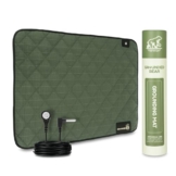 Premium Grounding Mat for Feet, Soft Cotton & Silver Fiber, Comfort for Sleep & Wellness, Grounding Pad for Anti-Aging & Inflammation, Grounding Mat for Bed and Desk (24x16 Inches) (Green) - 1