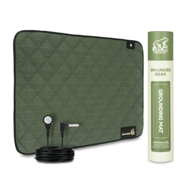 Premium Grounding Mat for Feet, Soft Cotton & Silver Fiber, Comfort for Sleep & Wellness, Grounding Pad for Anti-Aging & Inflammation, Grounding Mat for Bed and Desk (24x16 Inches) (Green) - 1
